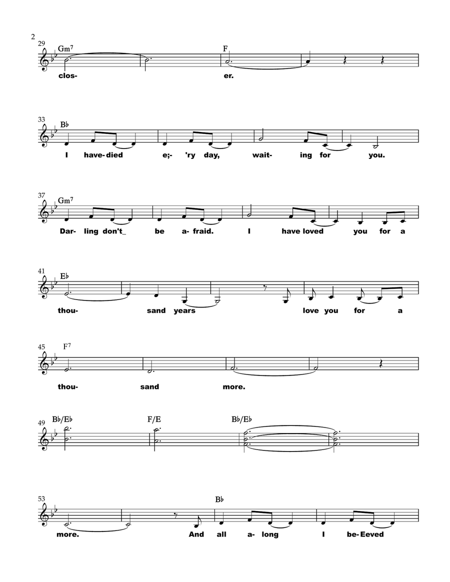 A Thousand Years by Christina Perri Piano - Digital Sheet Music page 2
