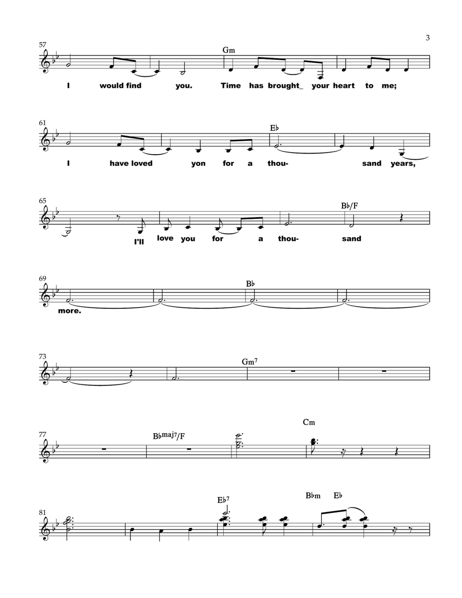 A Thousand Years by Christina Perri Piano - Digital Sheet Music page 3