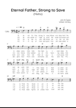 Eternal Father, Strong to Save (Melita) - Cello in D Easy with Chords and Lyrics