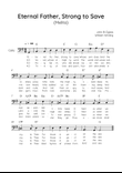 Eternal Father, Strong to Save (Melita) - Cello in G Easy with Chords and Lyrics
