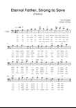 Eternal Father, Strong to Save (Melita) - Cello in F Easy with Chords and Lyrics