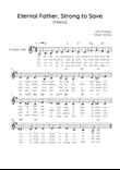 Eternal Father, Strong to Save (Melita) - Trumpet in F Easy with Chords and Lyricso