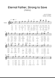 Eternal Father, Strong to Save (Melita) - Violin in C Easy with Chords and Lyrics