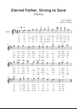 Eternal Father, Strong to Save (Melita) - Violin in D Easy with Chords and Lyrics