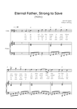 Eternal Father, Strong to Save (Melita) - Cello with Piano in C Easy with Chords and Lyrics