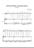 Eternal Father, Strong to Save (Melita) - Cello with Piano in F Easy with Chords and Lyrics