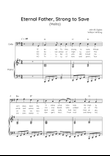 Eternal Father, Strong to Save (Melita) - Cello with Piano in G Easy with Chords and Lyrics