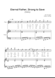 Eternal Father, Strong to Save (Melita) - Flute with Piano in C Easy with Chords and Lyrics