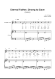 Eternal Father, Strong to Save (Melita) - Trumpet with Piano in Bb Easy with Chords and Lyrics