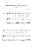 Eternal Father, Strong to Save (Melita) - Trumpet with Piano in Eb Easy with Chords and Lyrics