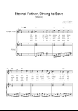 Eternal Father, Strong to Save (Melita) - Trumpet with Piano in F Easy with Chords and Lyrics
