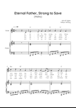 Eternal Father, Strong to Save (Melita) - Violin with Piano in C Easy with Chords and Lyrics
