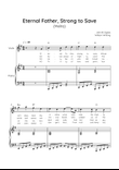 Eternal Father, Strong to Save (Melita) - Violin with Piano in G Easy with Chords and Lyrics