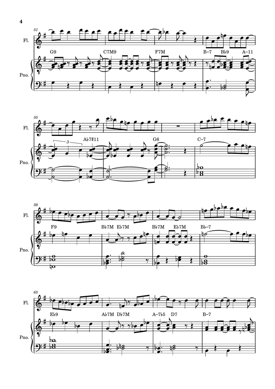 One Note Samba (Samba De Uma Nota Só) by Antonio Carlos Jobim Flute Solo - Digital Sheet Music page 4