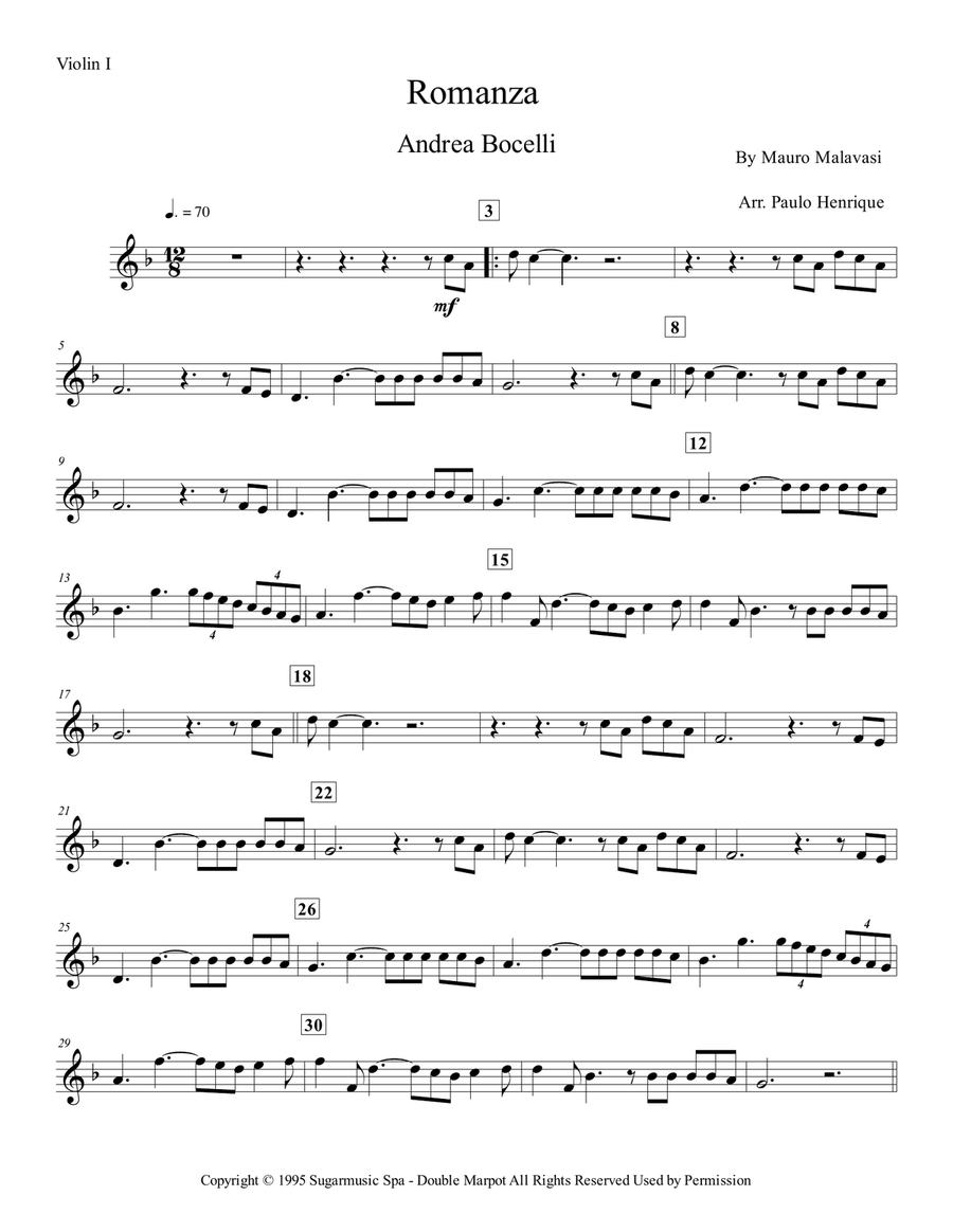 Romanza by Andrea Bocelli Chamber Music - Digital Sheet Music page 2