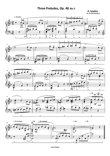 Three Preludes by A. Lyadov, Op. 40, No 3