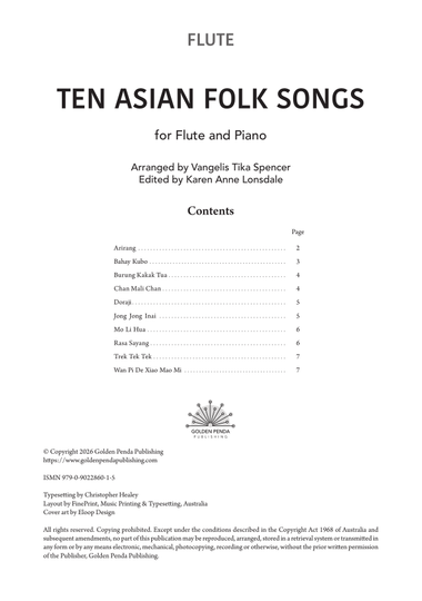 Ten Asian Folk Songs [Flute part]