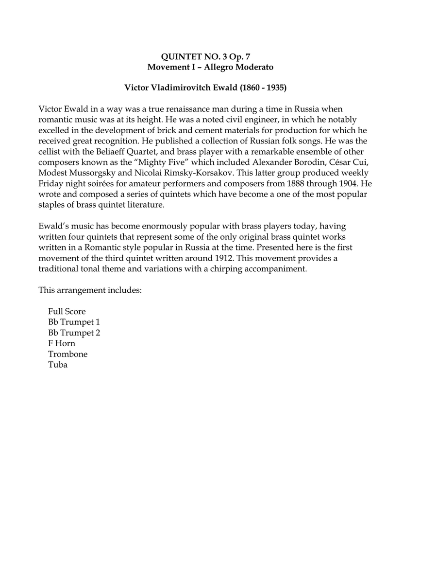 Quintet No. 3 Op. 7 - Movement I Brass Ensemble - Digital Sheet Music page 2
