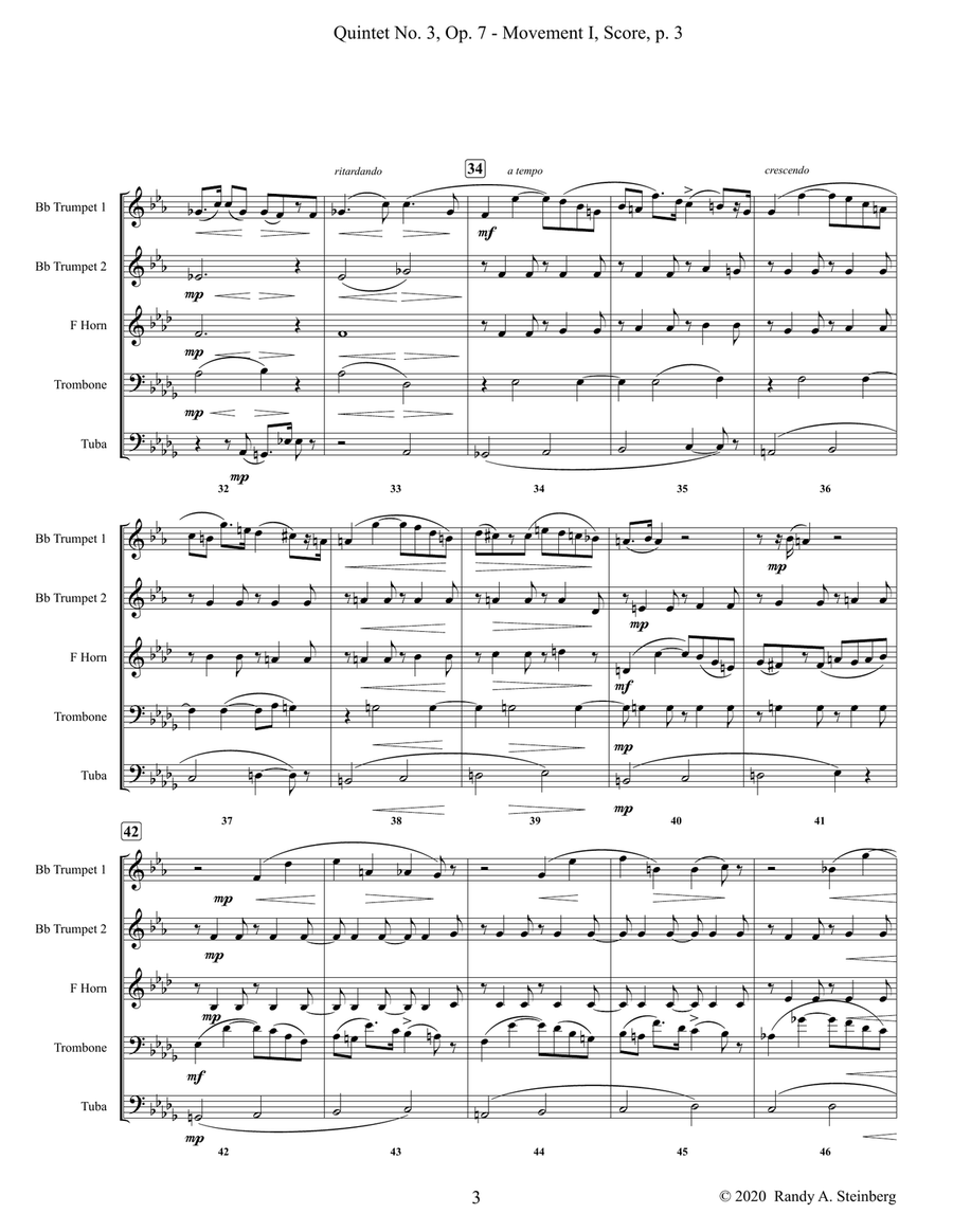 Quintet No. 3 Op. 7 - Movement I Brass Ensemble - Digital Sheet Music page 5