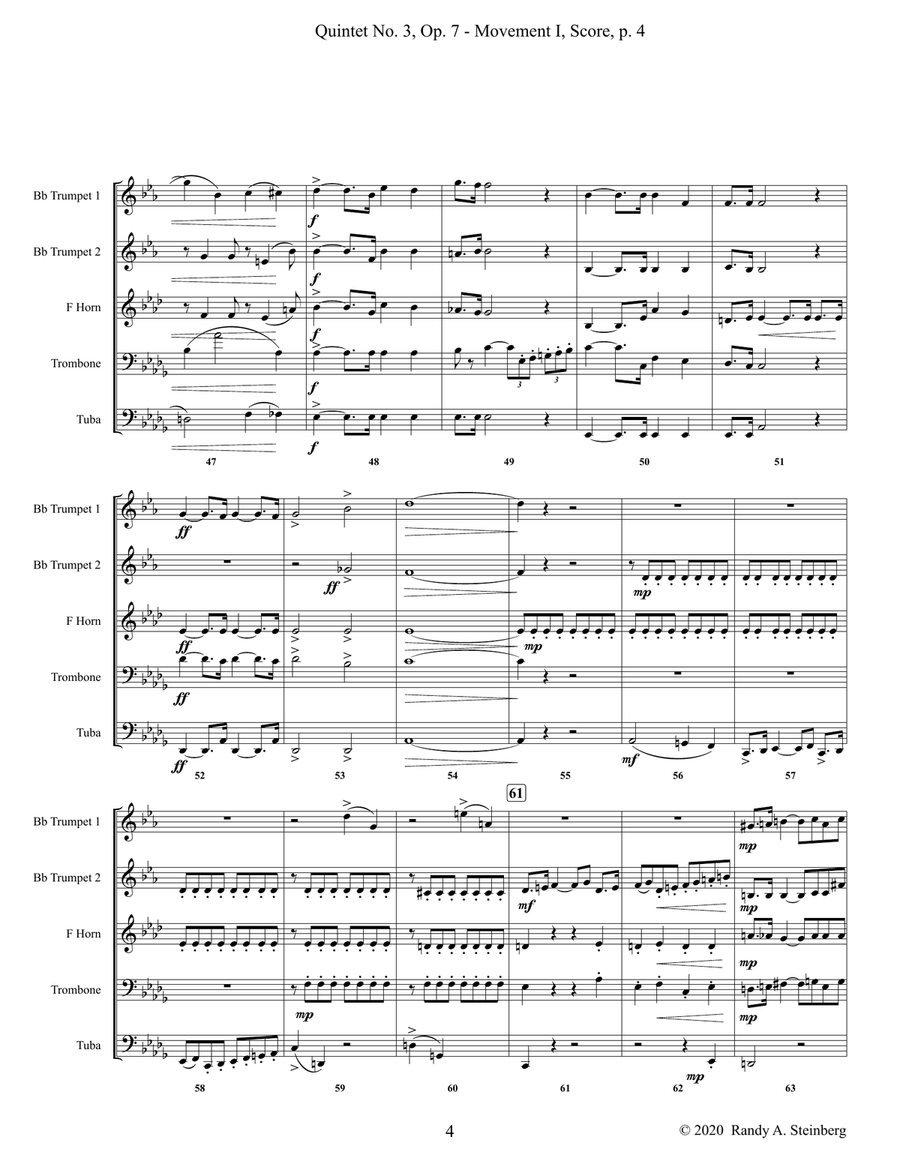 Quintet No. 3 Op. 7 - Movement I Brass Ensemble - Digital Sheet Music page 6