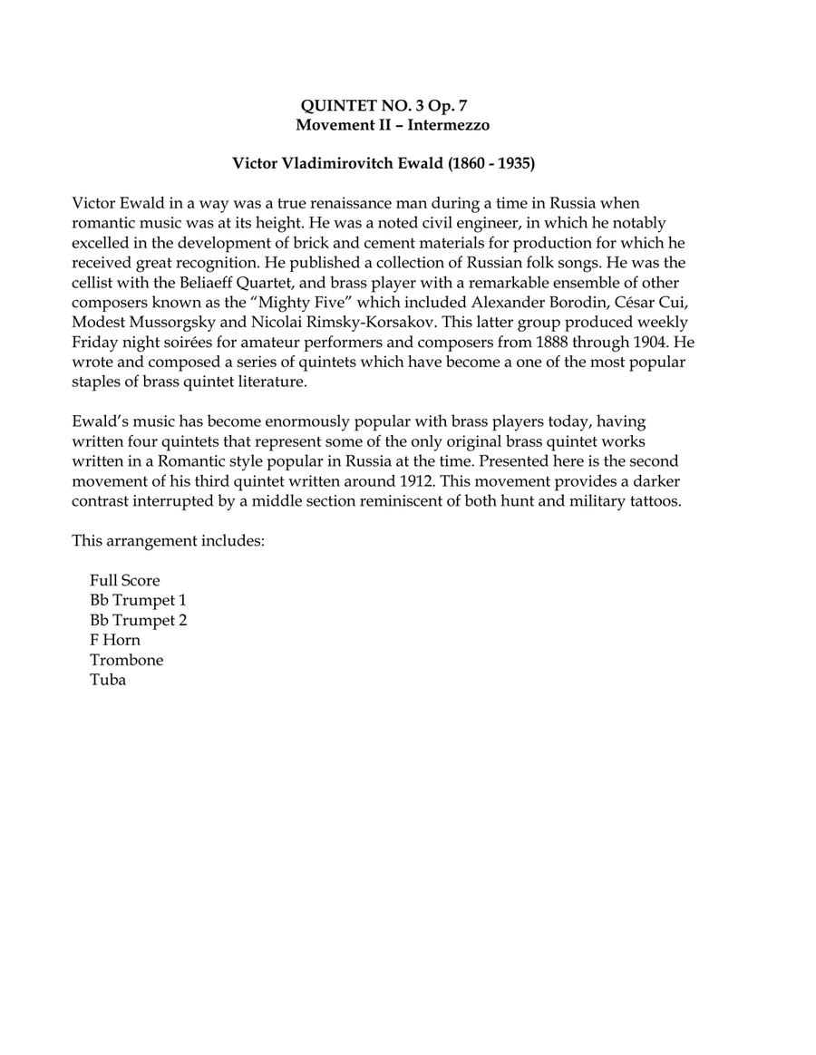 Quintet No. 3 Op. 7 - Movement II Brass Ensemble - Digital Sheet Music page 2