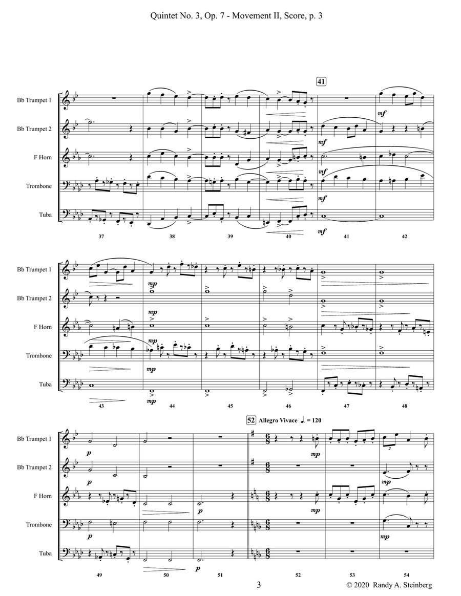 Quintet No. 3 Op. 7 - Movement II Brass Ensemble - Digital Sheet Music page 5