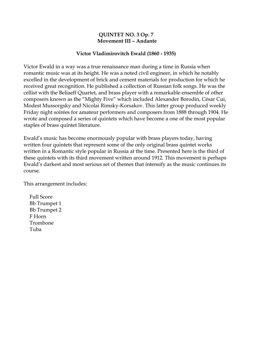 Quintet No. 3 Op. 7 - Movement III Brass Ensemble - Digital Sheet Music page 2