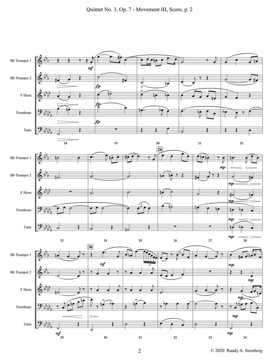 Quintet No. 3 Op. 7 - Movement III Brass Ensemble - Digital Sheet Music page 4