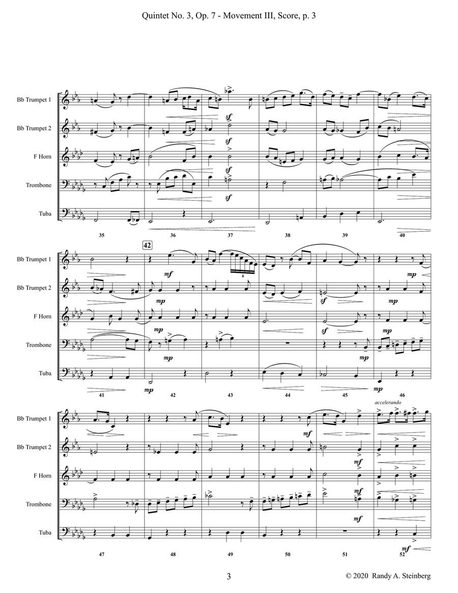 Quintet No. 3 Op. 7 - Movement III Brass Ensemble - Digital Sheet Music page 5