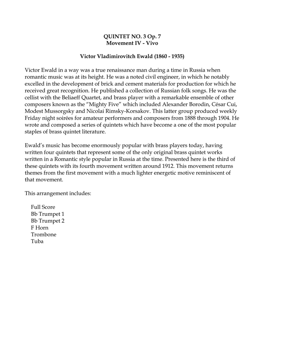 Quintet No. 3 Op. 7 - Movement IV Brass Ensemble - Digital Sheet Music page 2