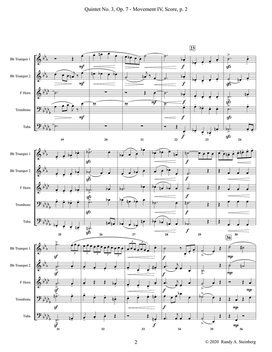 Quintet No. 3 Op. 7 - Movement IV Brass Ensemble - Digital Sheet Music page 4
