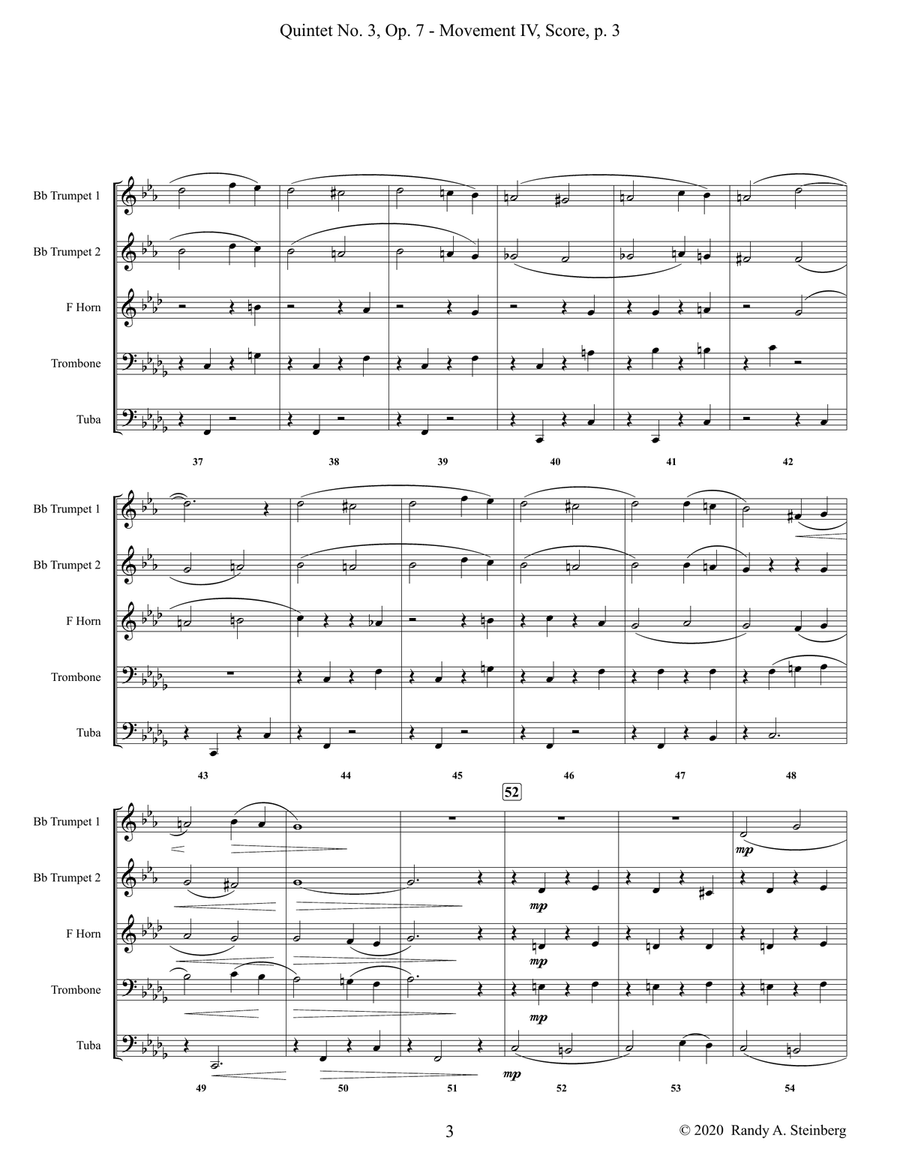 Quintet No. 3 Op. 7 - Movement IV Brass Ensemble - Digital Sheet Music page 5