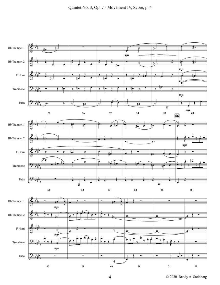 Quintet No. 3 Op. 7 - Movement IV Brass Ensemble - Digital Sheet Music page 6