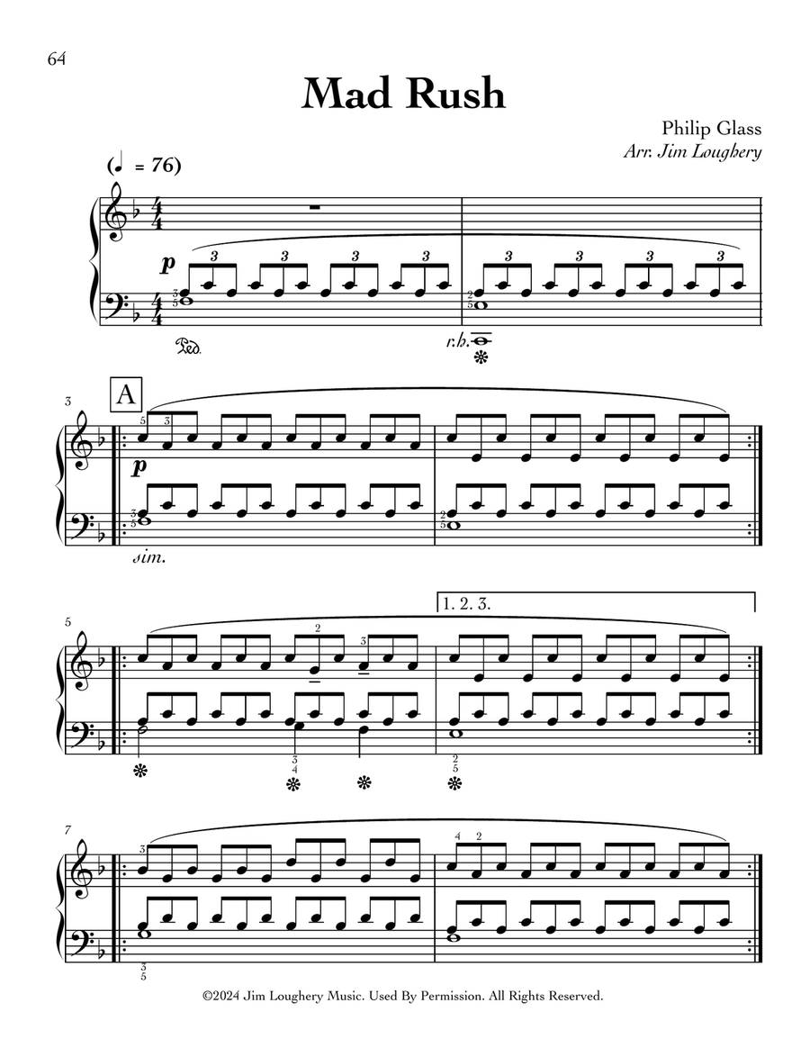 First Mad Rush (The) by Philip Glass Piano Solo - Digital Sheet Music page 2