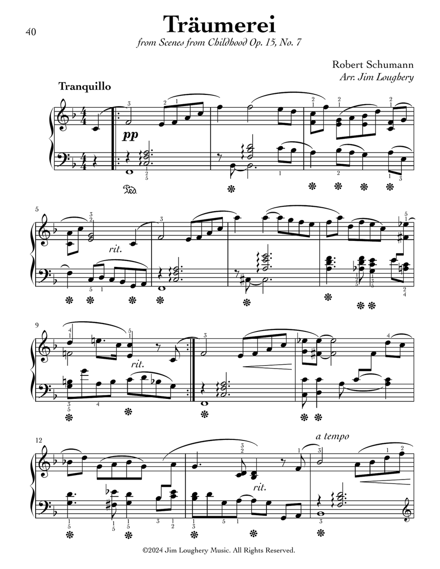Dreaming (Traumerei) (from Scenes from Childhood) by Robert Schumann Chamber Music - Digital Sheet Music page 2