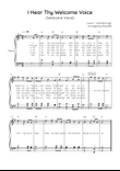 I Hear Thy Welcome Voice (Welcome Voice) - Piano in G Easy with Chords and Lyrics