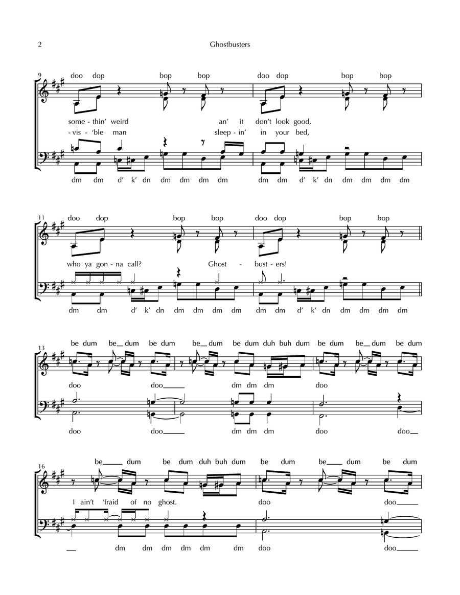 Ghostbusters by Ray Parker Jr. 4-Part - Digital Sheet Music page 2
