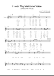 I Hear Thy Welcome Voice (Welcome Voice) - Voice Lead Sheet in G Easy with Chords and Lyrics