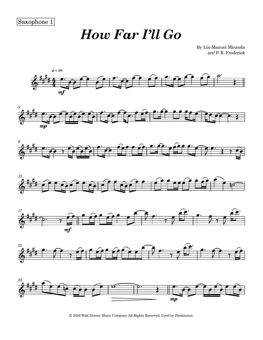 How Far I'll Go by Alessia Cara Tenor Saxophone - Digital Sheet Music page 4