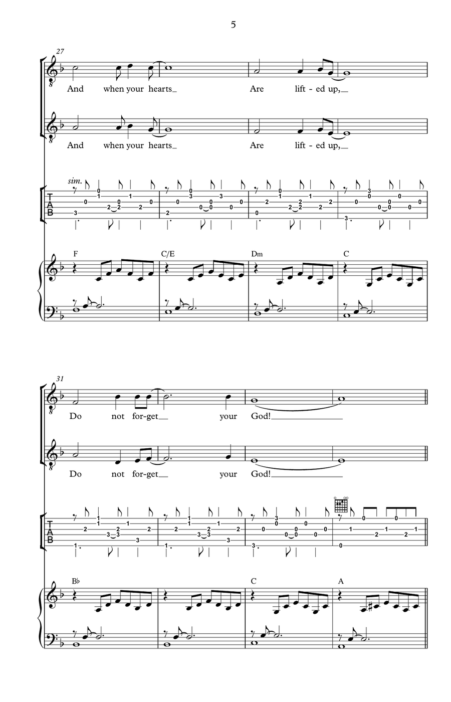 Do Not Forget (Your God) – 3-Part Men’s Voices, accompanied 3-Part - Digital Sheet Music page 4