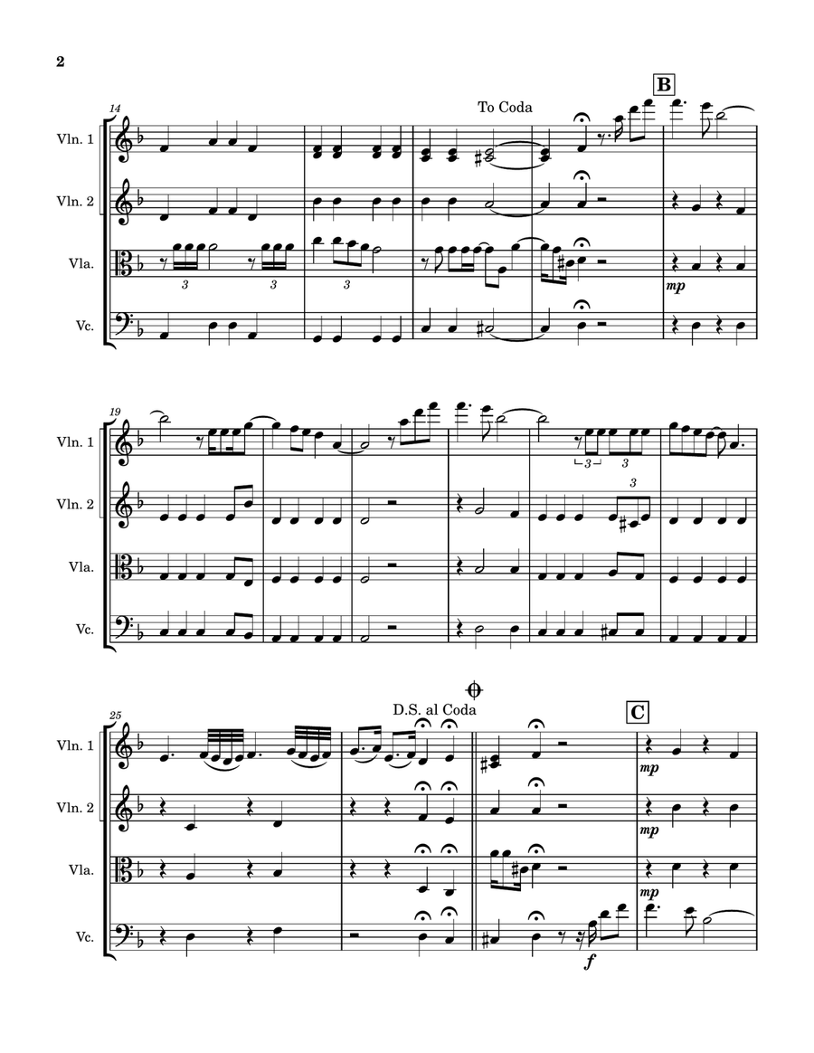 Caruso by Andrea Bocelli String Quartet - Digital Sheet Music page 2