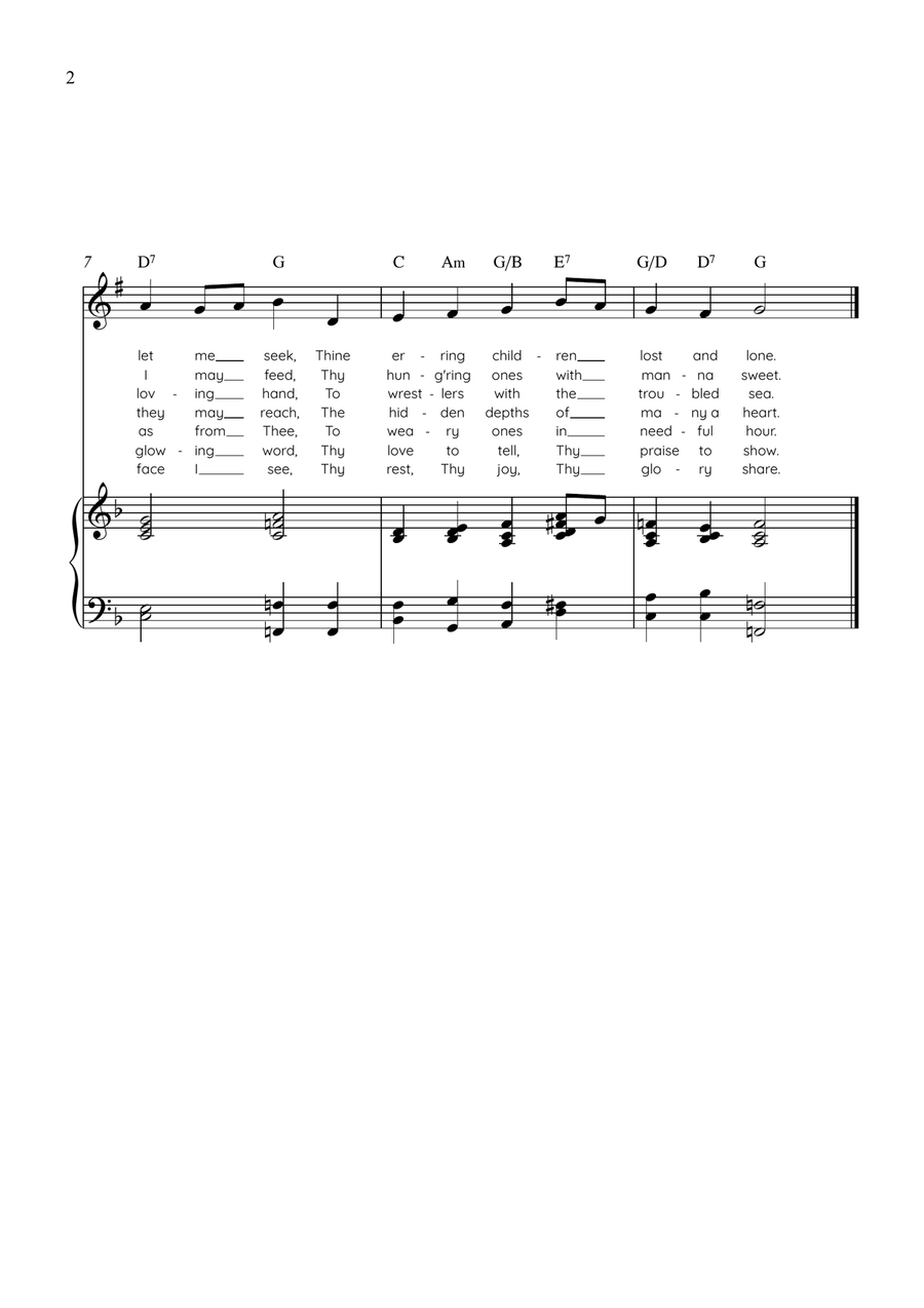 Lord, Speak to Me (Canonbury) - Trumpet with Piano in F Easy with Chords and Lyrics Trumpet Solo - Digital Sheet Music page 2