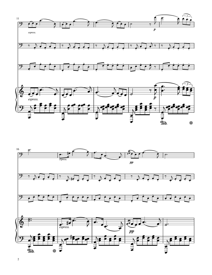 Serenade (Standchen) - F.Schubert - Trombone Trio w/ Piano by Franz Schubert Trombone Trio - Digital Sheet Music page 2