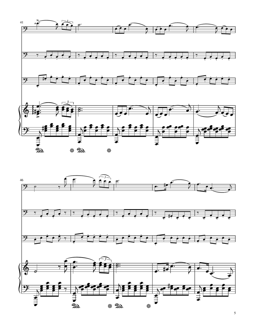 Serenade (Standchen) - F.Schubert - Trombone Trio w/ Piano by Franz Schubert Trombone Trio - Digital Sheet Music page 5