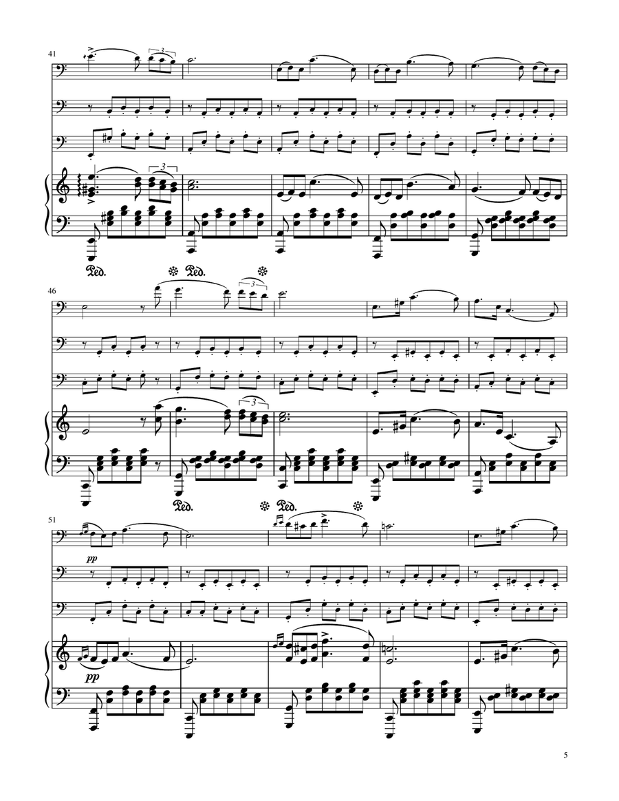 Serenade (Standchen) - F.Schubert - Trombone Trio w/ Piano by Franz Schubert Trombone Trio - Digital Sheet Music page 5