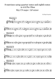 9 exercises using quarter notes and eighth notes in 4/4 For Oboe