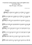 9 exercises using quarter notes and eighth notes in 4/4 For Oboe