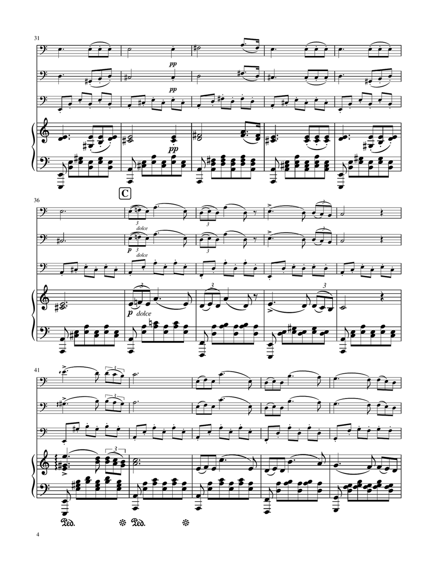 Serenade (Standchen) - F.Schubert - Trombone Trio w/ Piano by Franz Schubert Trombone Trio - Digital Sheet Music page 4