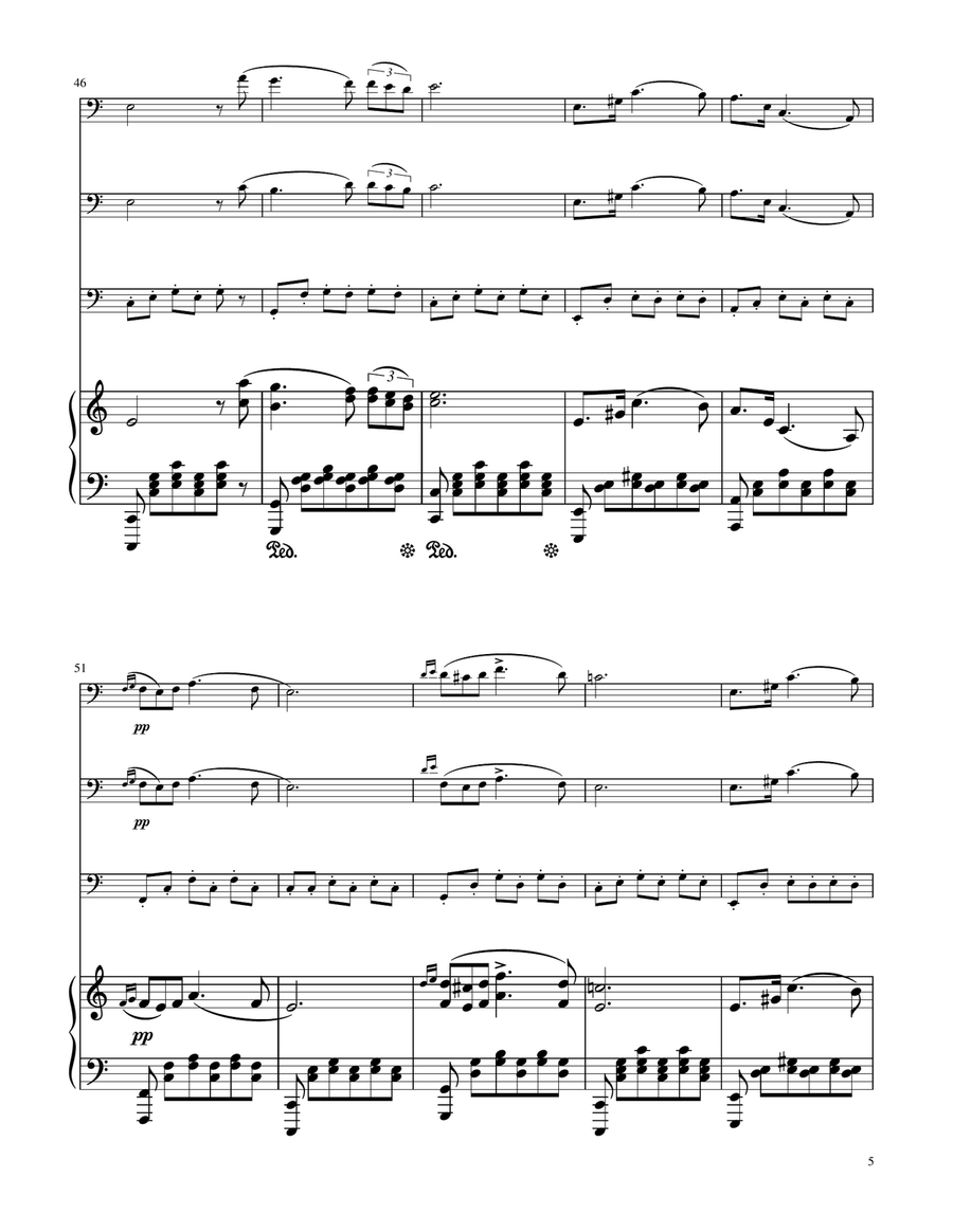 Serenade (Standchen) - F.Schubert - Trombone Trio w/ Piano by Franz Schubert Trombone Trio - Digital Sheet Music page 5