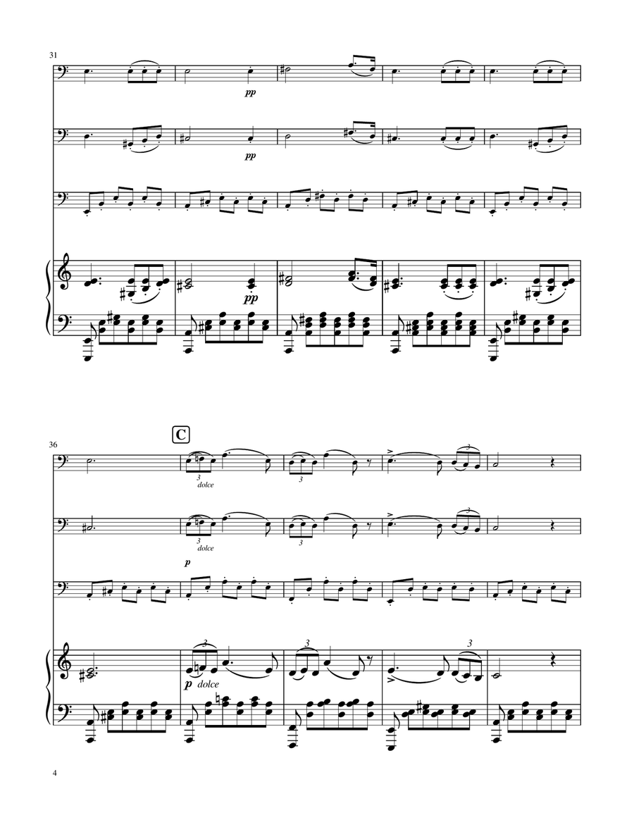 Serenade (Standchen) - F.Schubert - Trombone Trio w/ Piano by Franz Schubert Trombone Trio - Digital Sheet Music page 4